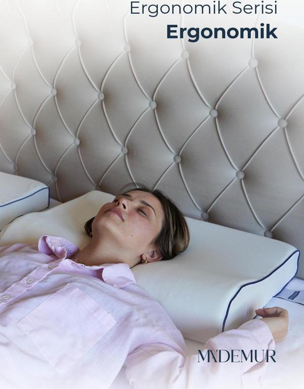 Ma'Demur Ortopedik Visco Yastık Ergonomik Boyun Destekli Visco Yastık 60X40X11-9 Cm - Image 1