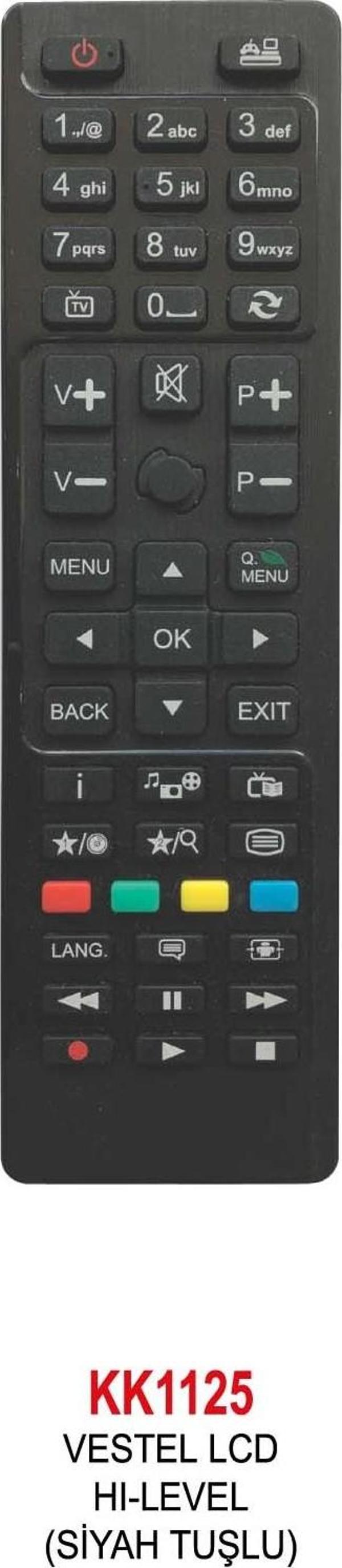 VESTEL LCD HI-LEVEL (SİYAH TUŞLU) KUMANDA - Image 1