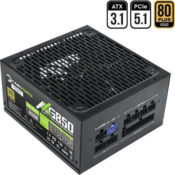 GamePower AXG-850 14CM 850W Gold  80+ ATX 3.1 PCI-E 5.1 Power Supply - 5 Yıl Garantili - Image 1