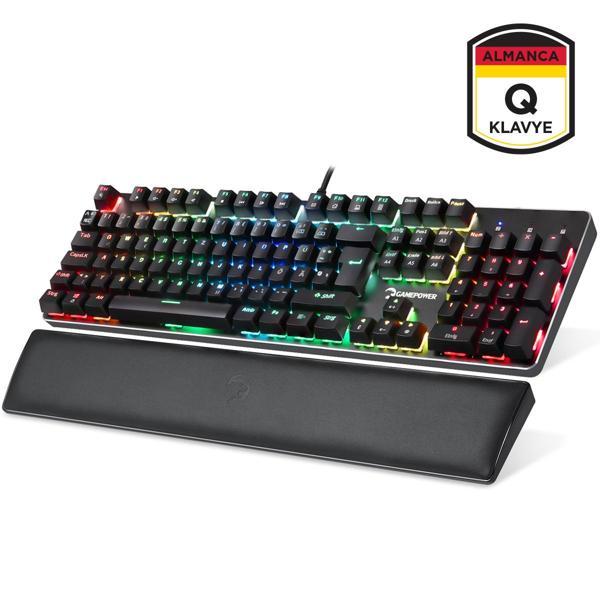 GamePower Ogre RGB 60M Blue Switch Almanca Q USB Mekanik Gaming Klavye - Image 1