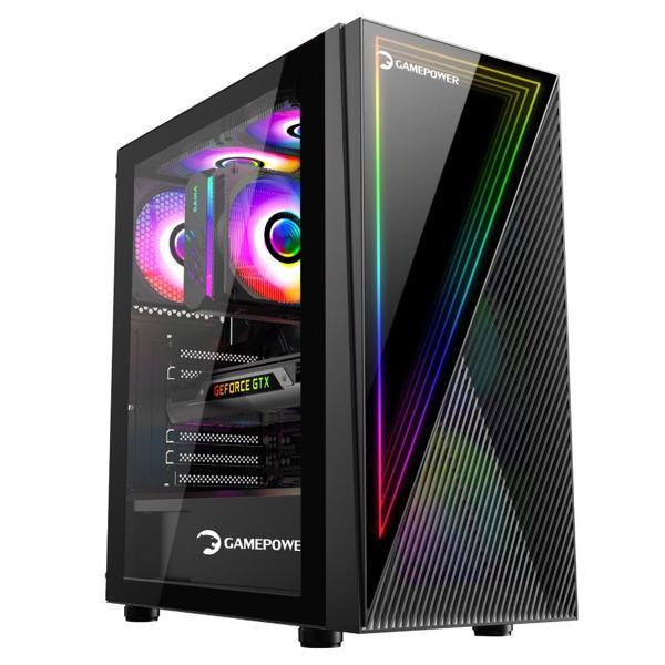 GamePower Ravadin ATX 3* ARGB Infinity Fan Temper Cam Gaming Siyah Kasa 550W 80+ Bronze Dahili PSU - Image 1