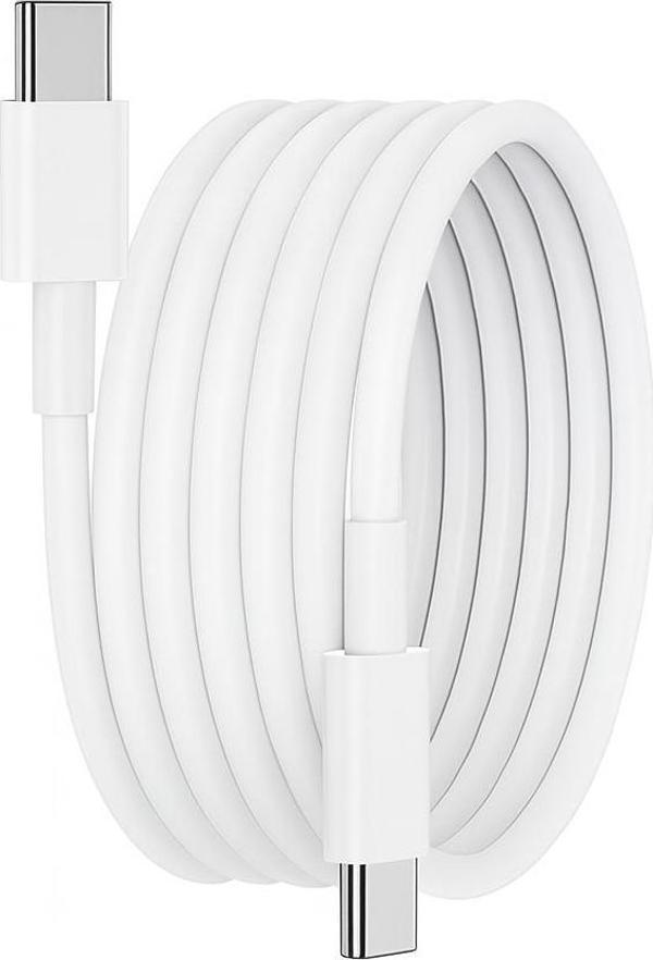 ScHitec 6A 100W Type-C to Type-C Hızlı Data ve Süper Şarj Kablosu 2 Metre Beyaz SX20 - Image 1