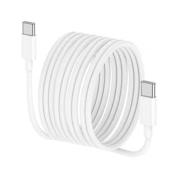 ScHitec 6A 100W Type-C to Type-C Hızlı Data ve Süper Şarj Kablosu 3 Metre Beyaz SX30 - Image 1