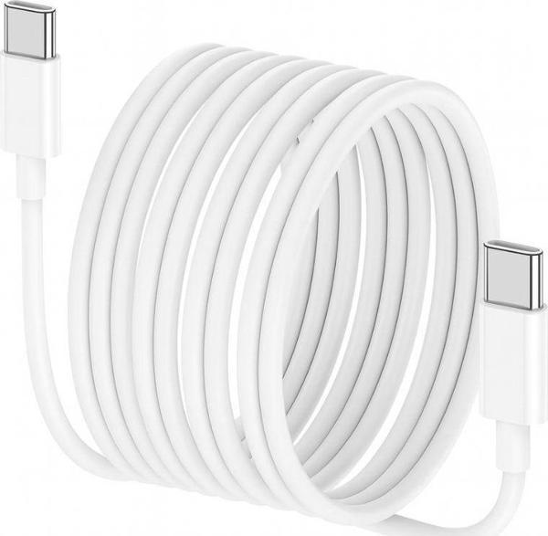 ScHitec 6A 100W Type-C to Type-C Hızlı Data ve Süper Şarj Kablosu 3 Metre Beyaz SX30 - Image 1