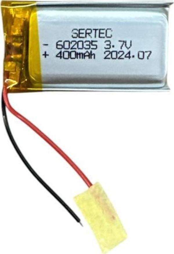 602035 3.7V 400mAh Li-Polymer Pil (Devreli/1.5A) - Image 1