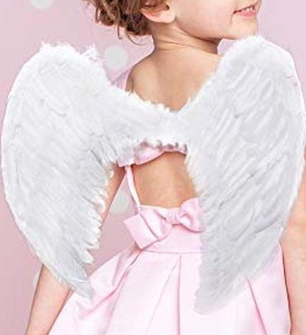 Beyaz Renkli Küçük Boy Bebek Melek Kanadı 30x45 cm - Image 1