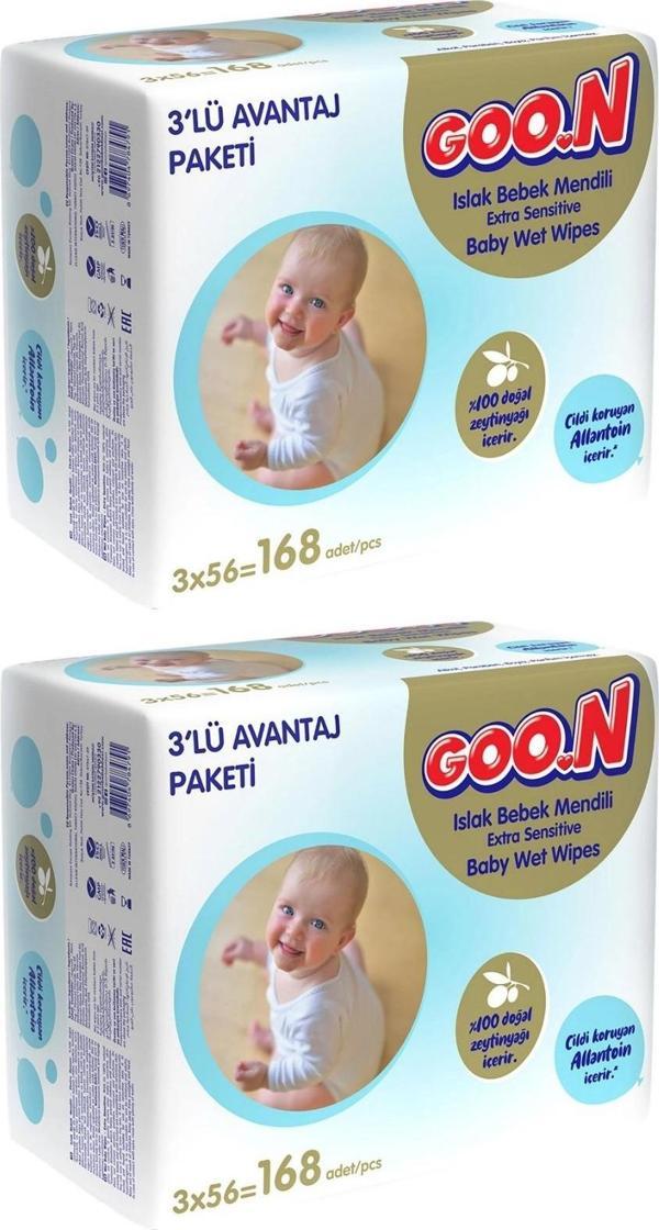 Goon Islak Havlu Mendil 56 Yaprak Sensitive Hassas Cilt 6 Lı Set (2PK*3) 336 Yaprak - Image 1