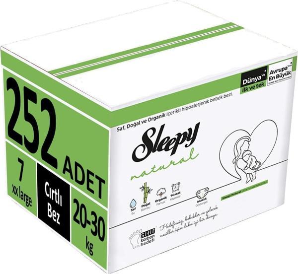 Sleepy Bebek Bezi Natural Beden:7 (20-30Kg) XX Large 252 Adet (9PK*28) - Image 1