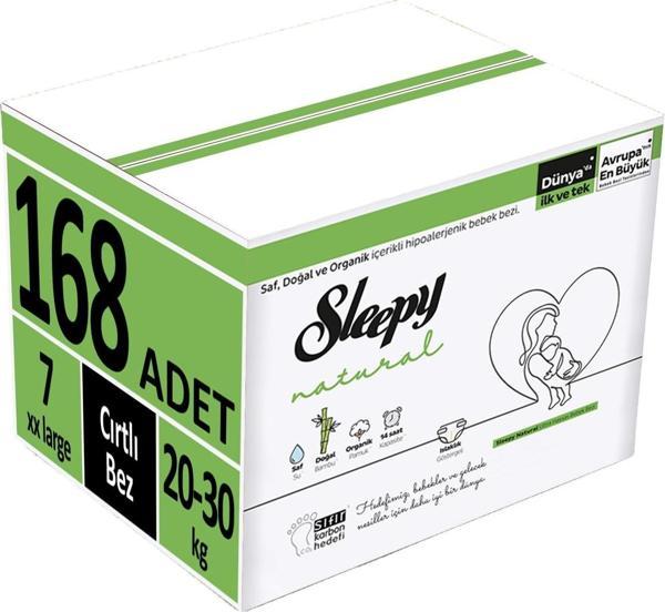Sleepy Bebek Bezi Natural Beden:7 (20-30Kg) XX Large 168 Adet (6PK*28) - Image 1
