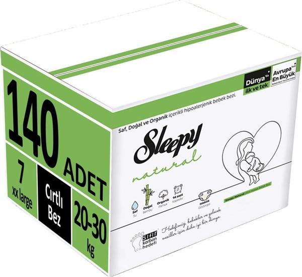 Sleepy Bebek Bezi Natural Beden:7 (20-30Kg) XX Large 140 Adet (5PK*28) - Image 1