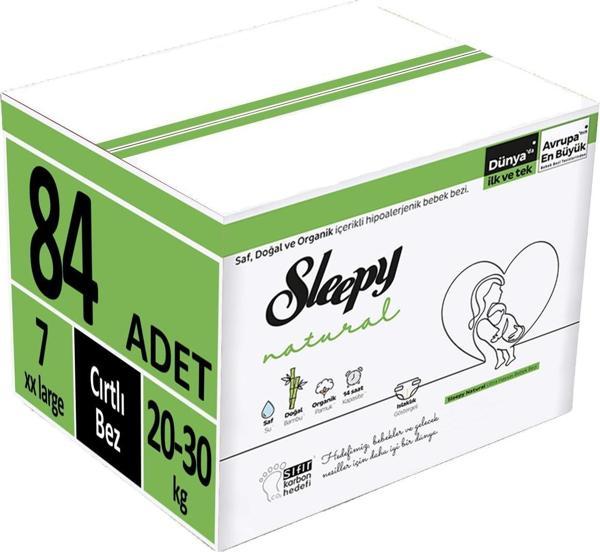 Sleepy Bebek Bezi Natural Beden:7 (20-30Kg) XX Large 84 Adet (3PK*28) - Image 1