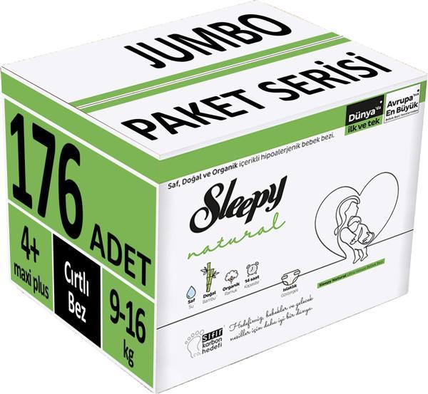 Sleepy Bebek Bezi Natural Beden:4+ (9-16Kg) Maxi Plus 176 Adet Avantaj Fırsat Pk (4PK*44) - Image 1