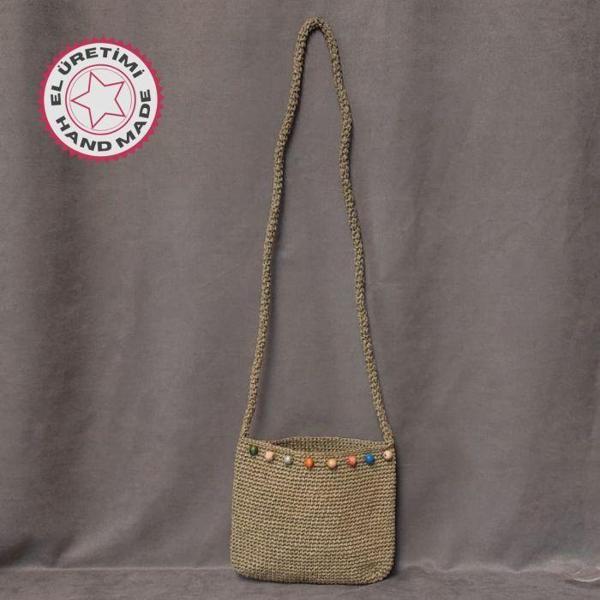 Uretti - Volkan 4975 2106 El Yapımı Kağıt İp Omuz Çantası - Image 1