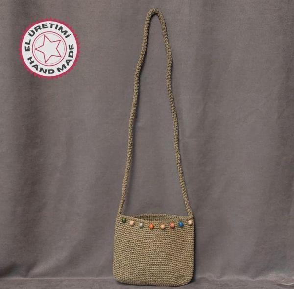 Uretti - Volkan 4975 2106 El Yapımı Kağıt İp Omuz Çantası - Image 1