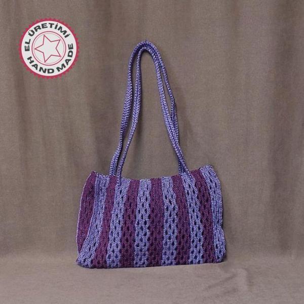 Uretti - Volkan 4975 7026 El Yapımı Makrome İp Şık Omuz Çantası - Image 1