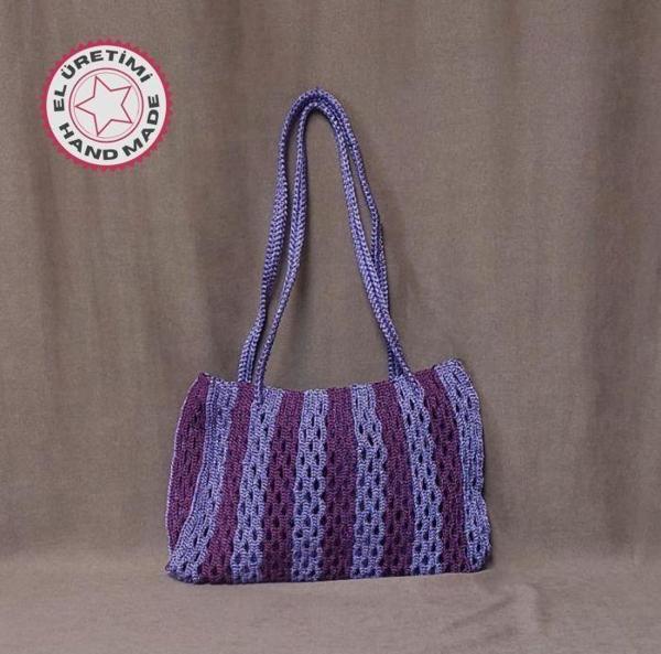Uretti - Volkan 4975 7026 El Yapımı Makrome İp Şık Omuz Çantası - Image 1