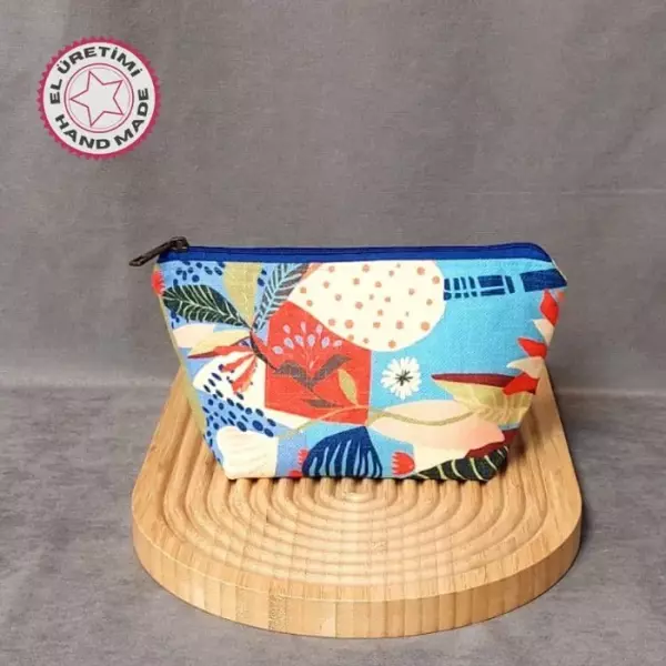 Uretti - Gamze 9546 8733 El Yapımı Keten Makyaj Çantası - Renkli - Image 1