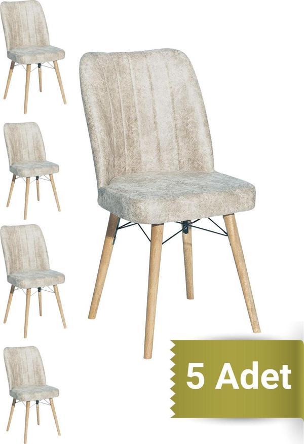 Yafes Masa Sandalye Kare Gold 5'Li Sandalye Mutfak Sandalyesi - Image 1