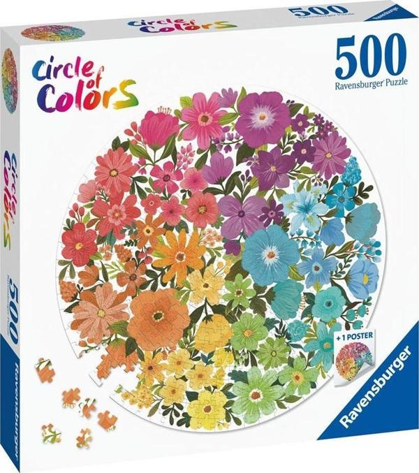 Ravensburger 500Parça Puzzle Daire Çiçekler 171675 - Image 1