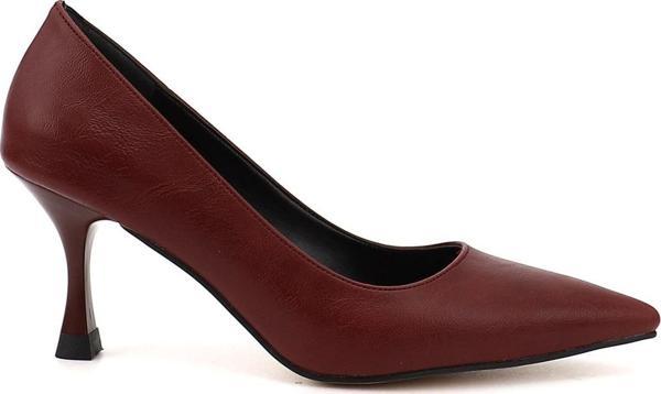 Kadın Bordo Sivri Burun Kadeh Ökçe Stiletto - Image 1
