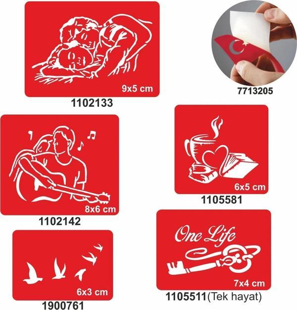 Sarmaş Dolaş Desenler 5 li Set Geçici Dövme Kına Şablonu - Image 1