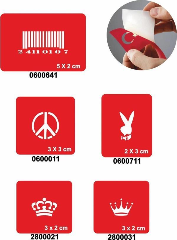 Semboller 5'li Set Geçici Dövme Kına Şablonu - Image 1