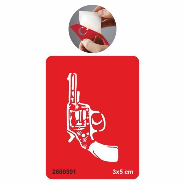 Tabanca Silah  Tattoo Geçici Dövme Şablonları Kına Kalıpları - Image 1