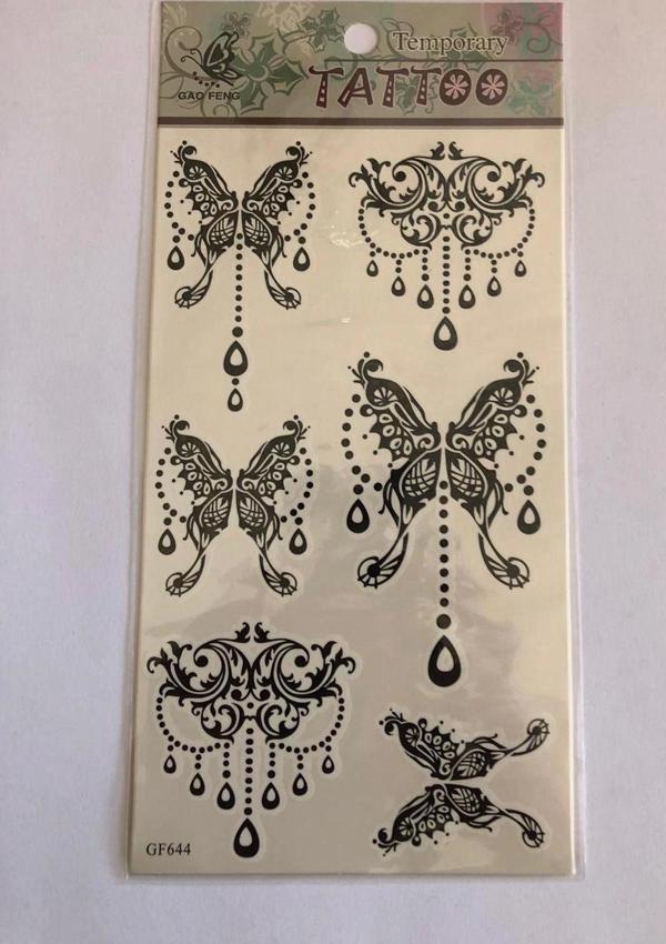 Süslü Kelebekler Yapıştırma Sticker Dövme Geçici Dövme Temporary Tattoos - Image 1