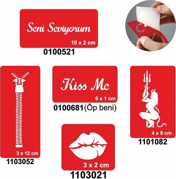 Seni Seviyorum 5'li Set Geçici Dövme Kına Şablonu - Image 1