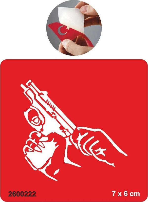 Şarjör Silah Tabanca  Tattoo Geçici Dövme Şablonları Kına Kalıpları - Image 1