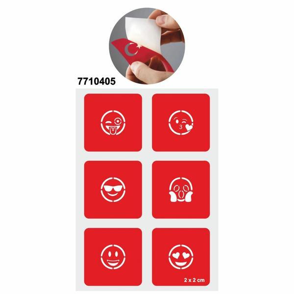 Sevimli Emojiler 5'li Set Geçici Dövme Kına Şablonu - Image 1