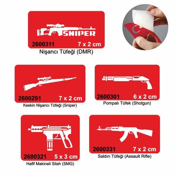 Silah Modelleri Dövme Şablonu Kına Deseni - Image 1