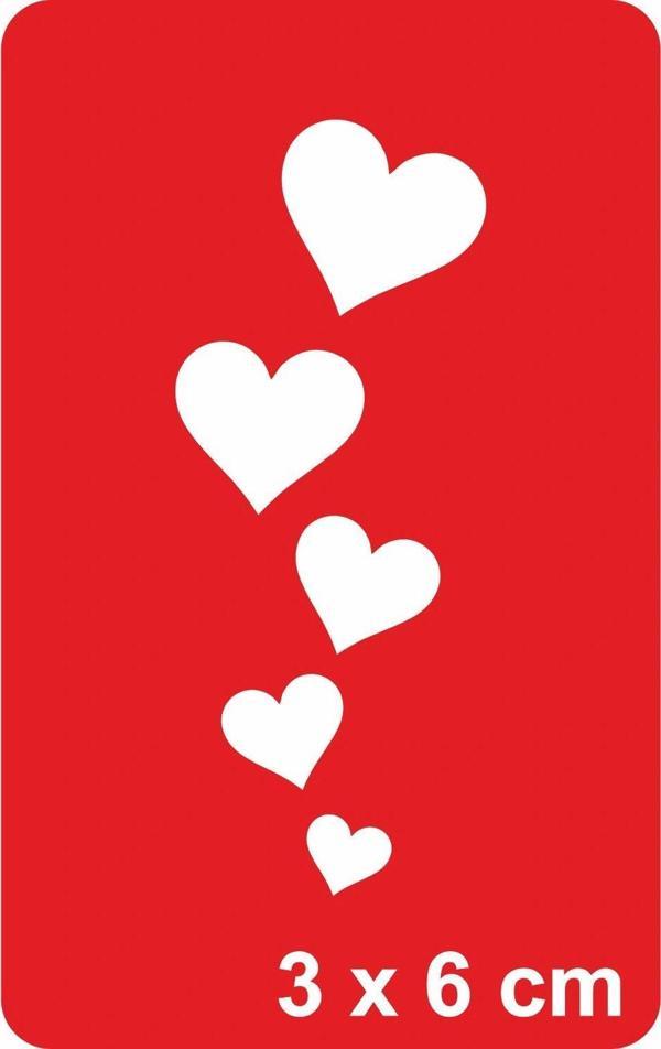 Sıralı Kalpler Tattoo Geçici Dövme Şablonları Kına Kalıpları - Image 1