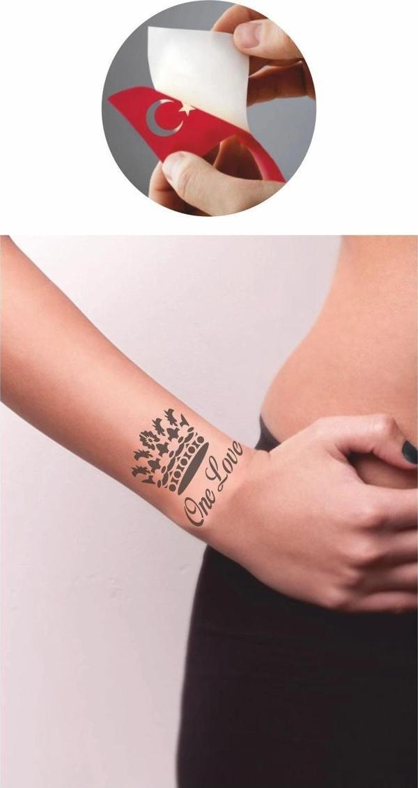 Tek Aşk Tattoo Geçici Dövme Şablonları Kına Kalıpları - Image 1