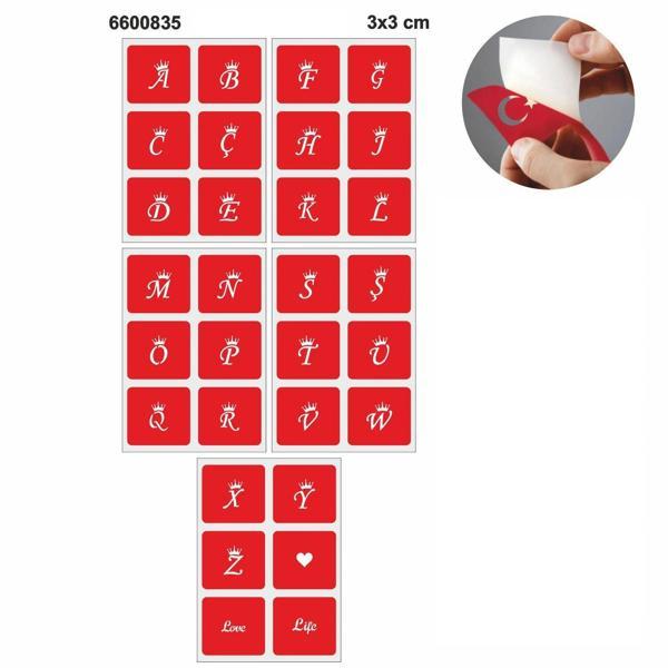 Taçlı Harf Tattoo Dövme Şablonu Kına Deseni - Image 1