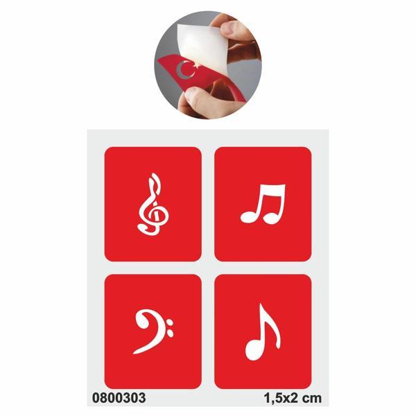 Seslerin Mimarı Notalar Tattoo Geçici Dövme Şablonları Kına Kalıpları - Image 1
