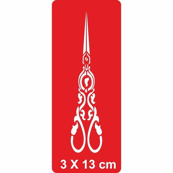 Süslü Makas 2 Tattoo Geçici Dövme Şablonları Kına Kalıpları - Image 1