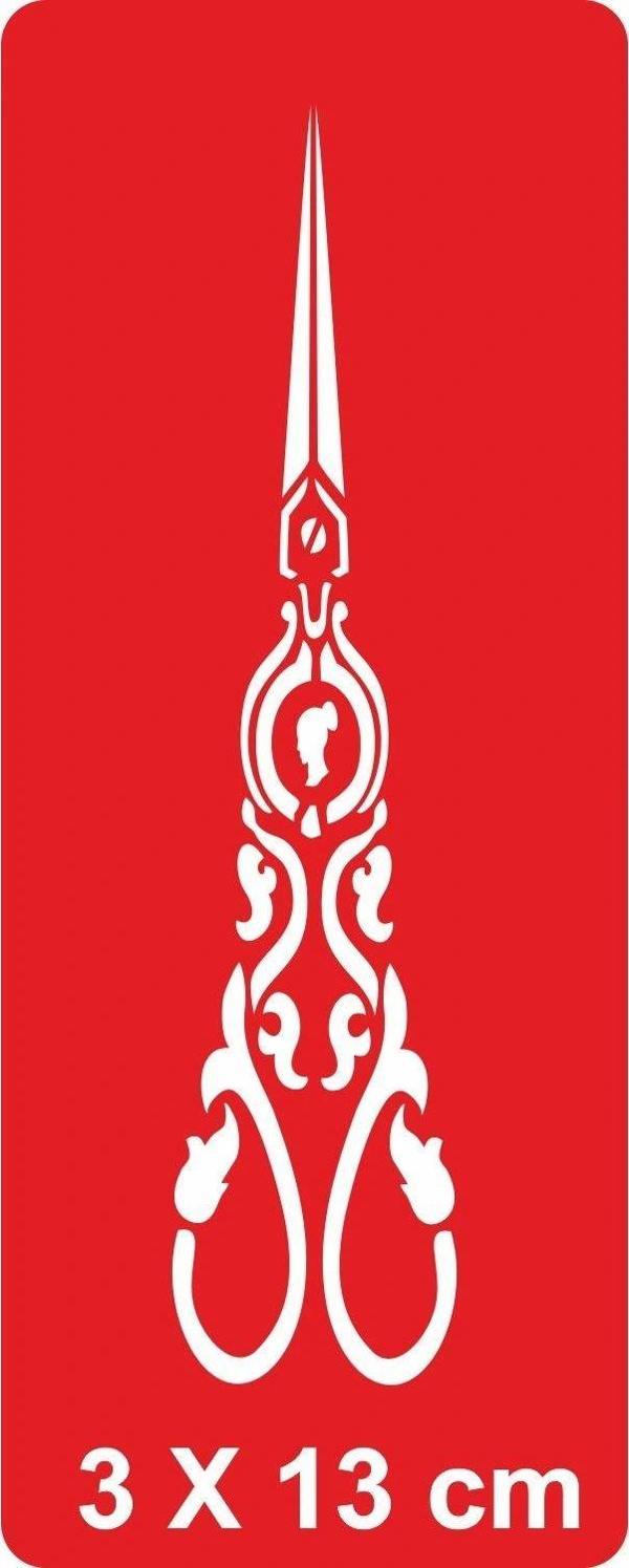 Süslü Makas 2 Tattoo Geçici Dövme Şablonları Kına Kalıpları - Image 1