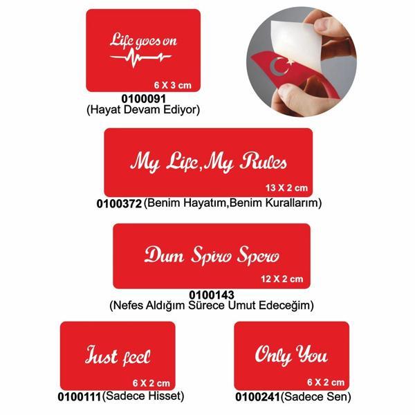 Sihirli Sloganlar 5'li Set Geçici Dövme Kına Şablonu - Image 1