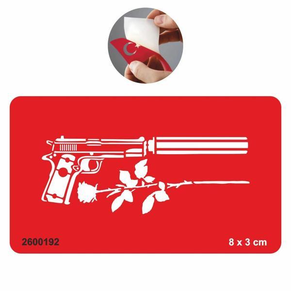 Susturucu Silah ve Gül  Tattoo Geçici Dövme Şablonları Kına Kalıpları - Image 1