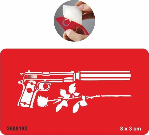 Susturucu Silah ve Gül  Tattoo Geçici Dövme Şablonları Kına Kalıpları - Image 1