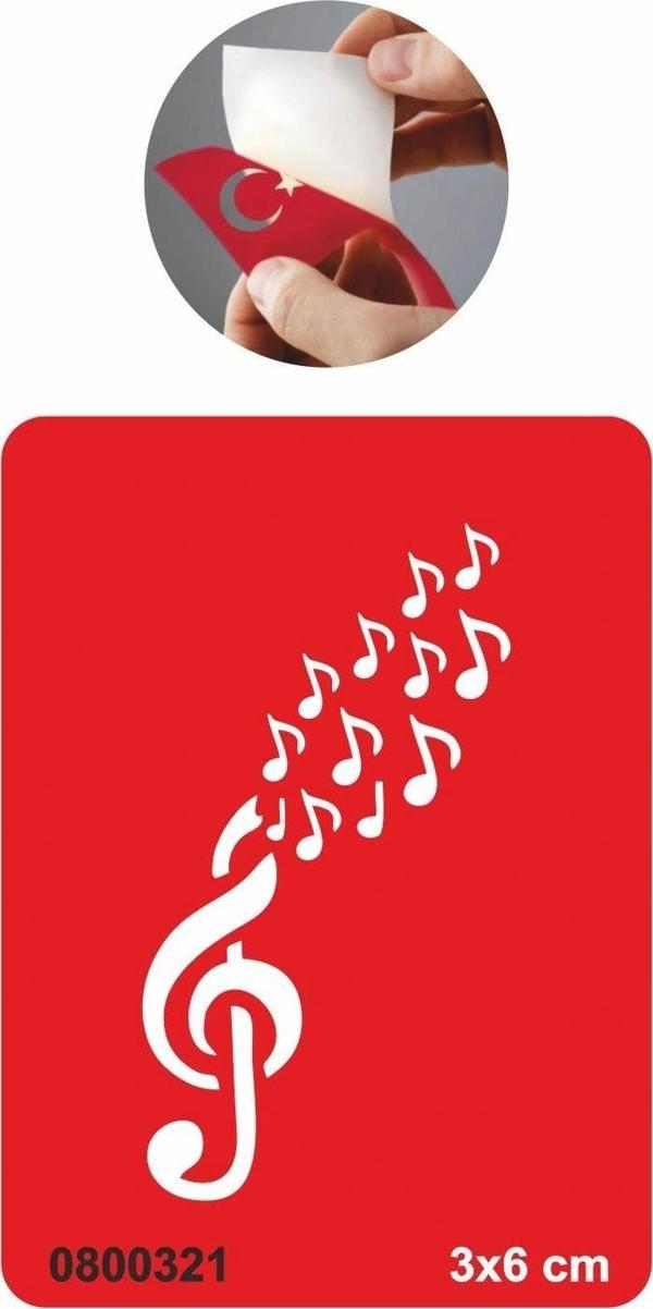Sol Anahtarı Ve Notalar Tattoo Geçici Dövme Şablonları Kına Kalıpları - Image 1