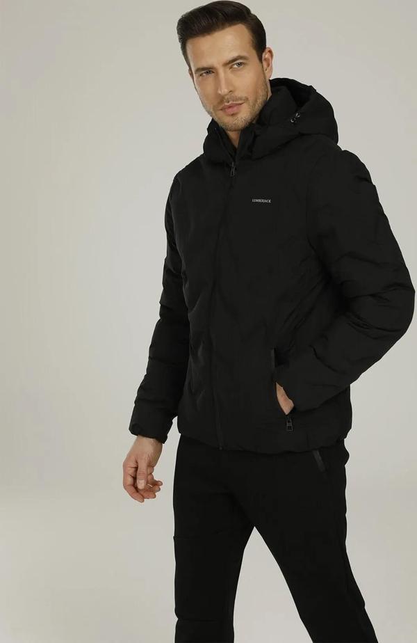 Lumberjack Henry Coat Erkek Siyah Mont Kapşonlu Kaban - Image 1