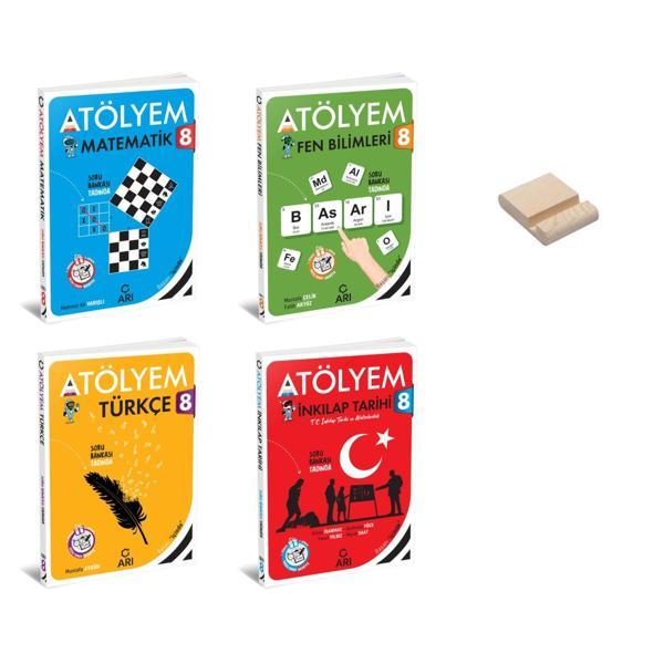 LGS 8. Sınıf Atölyem Matematik Fen Türkçe ve İnkılap 4lü Set + Telefon Standı - Arı Yayıncılık - Image 1