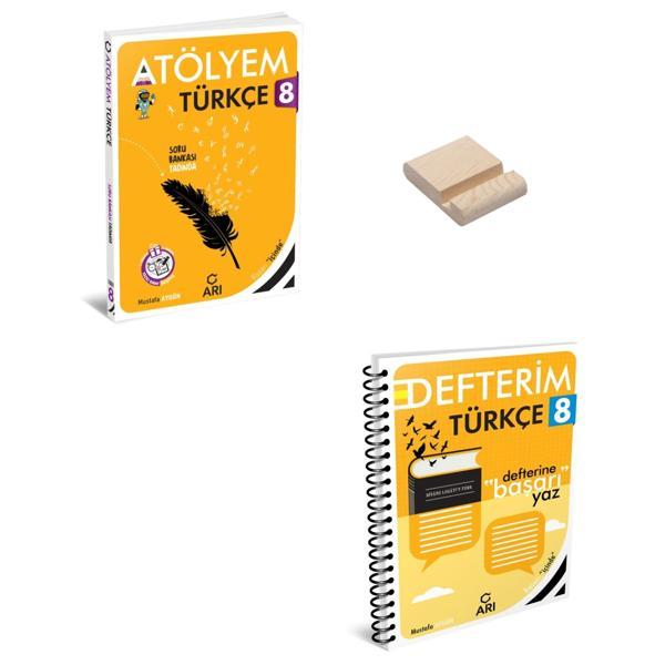 LGS 8. Sınıf Türkçe Atölyem ve Defterim + Telefon Standı - Arı Yayıncılık - Image 1