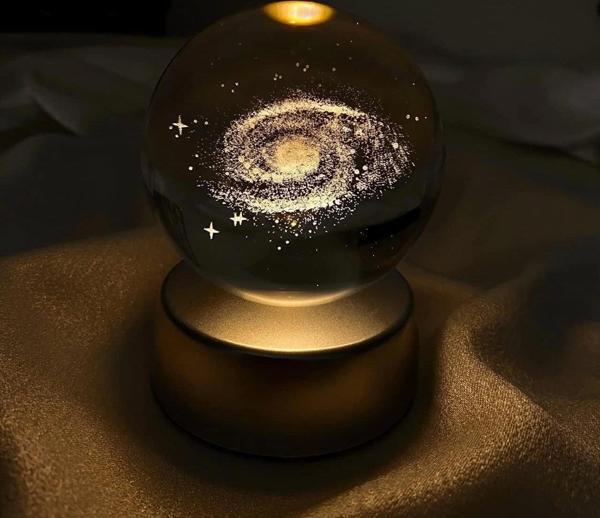 Samanyolu Plastik Altlıklı Işıklı Cam Küre 6cm - Image 1