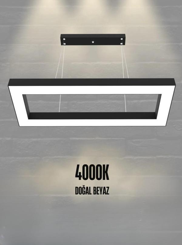 Mesıta ( Siyah Kasa, Beyaz Işık ) Ledli Modern Led Avize, Salon, Mutfak, Oturma Yatak Odası, Sarkıt - Image 1