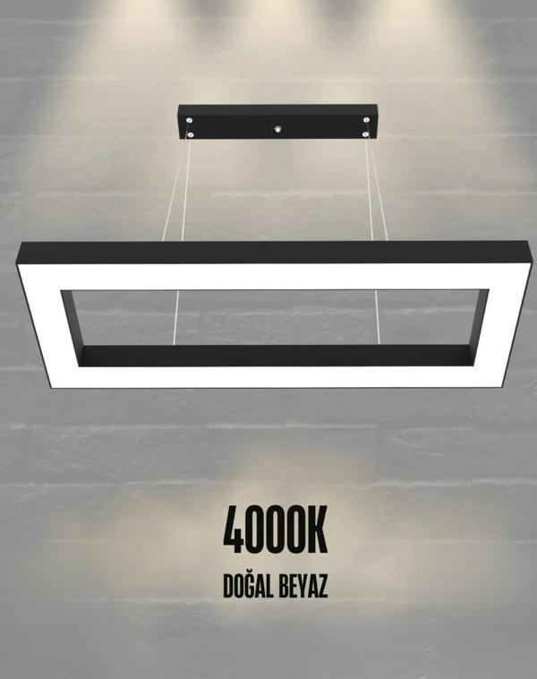 Mesıta ( Siyah Kasa, Beyaz Işık ) Ledli Modern Led Avize, Salon, Mutfak, Oturma Yatak Odası, Sarkıt - Image 1