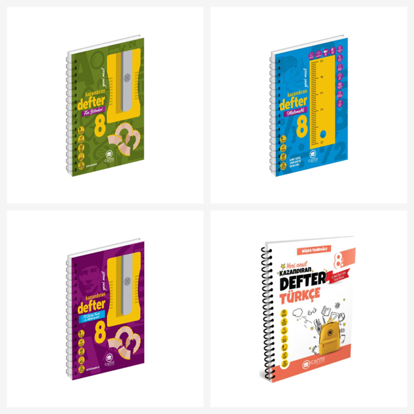 Çanta 8.Sınıf Tüm Dersler Okula Yardımcı Kazandıran Defter Seti 4 Kitap Çanta Yayınları - Çanta Yayınları - Image 1