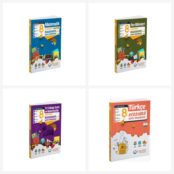 Çanta 8.Sınıf Tüm Dersler Etkinlikli Soru Bankası Seti 4 Kitap Çanta Yayınları - Çanta Yayınları - Image 1